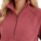 Dames Half-Zip Sweater met Hoge Kraag