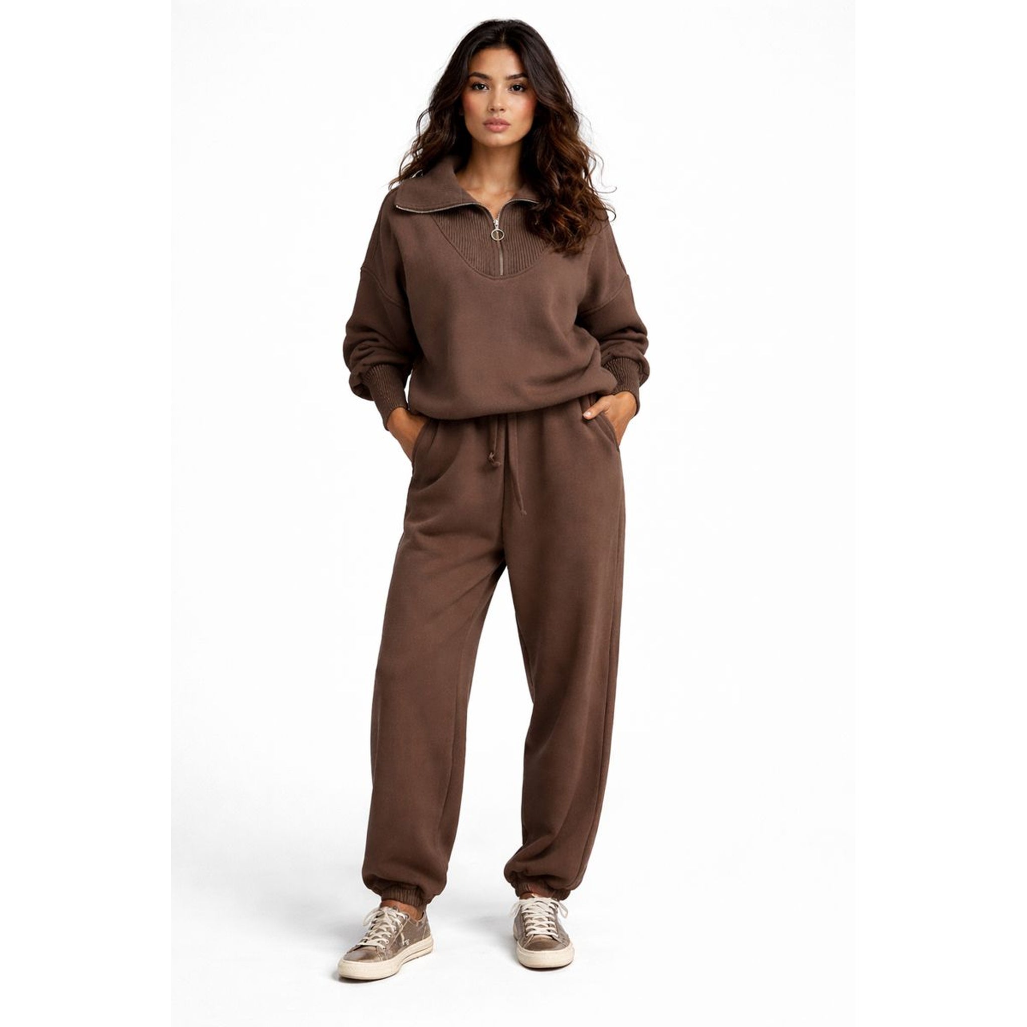 Dames Lounge Set met Ritskraag