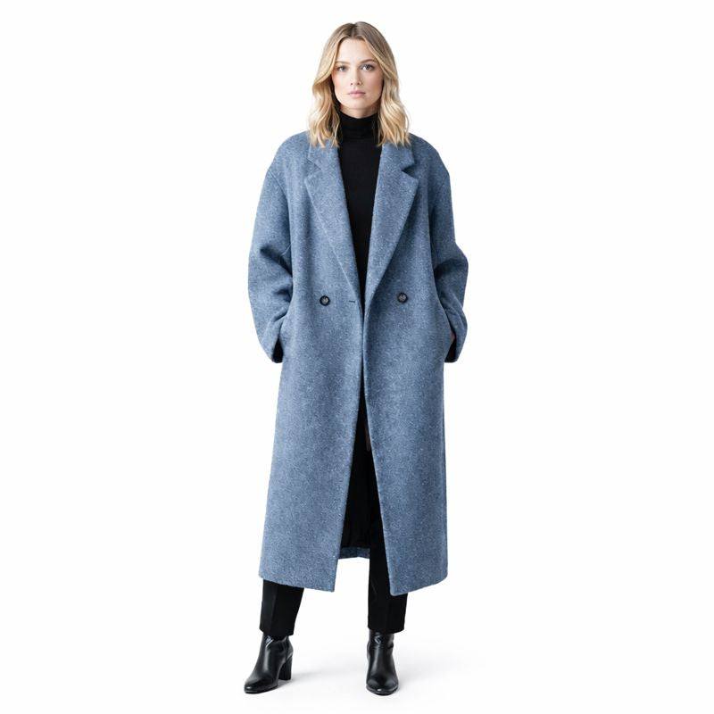 Dames Oversized Wollen Manteljas