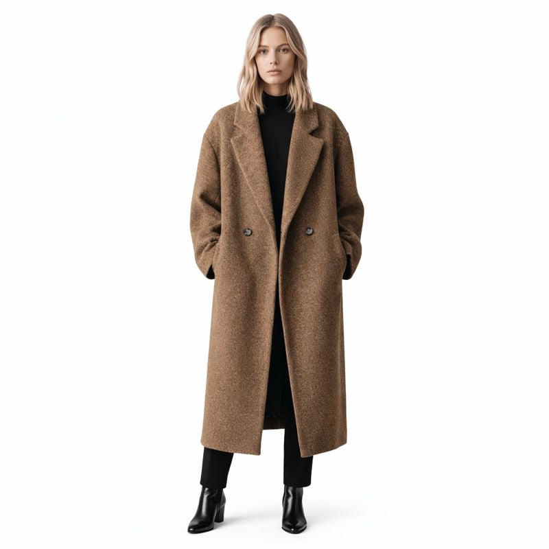 Dames Oversized Wollen Manteljas