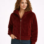 Dames Teddy Jas met Rits & Capuchon