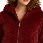 Dames Teddy Jas met Rits & Capuchon