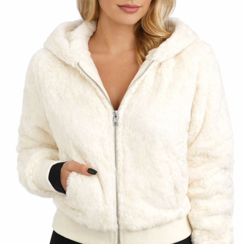 Dames Teddy Jas met Rits & Capuchon