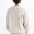 Gebreide Sweater Dames met Rits en Kraag