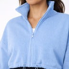 Oversized Dames Fleece Sweater met Rits en Hoge Kraag