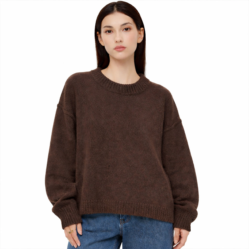 Oversized Gebreide Sweater voor Dames met Ronde Hals