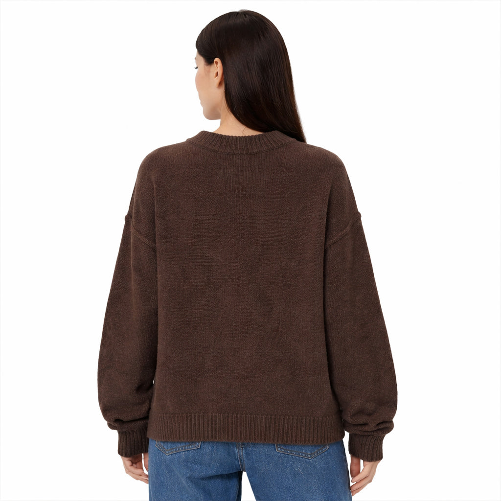 Oversized Gebreide Sweater voor Dames met Ronde Hals