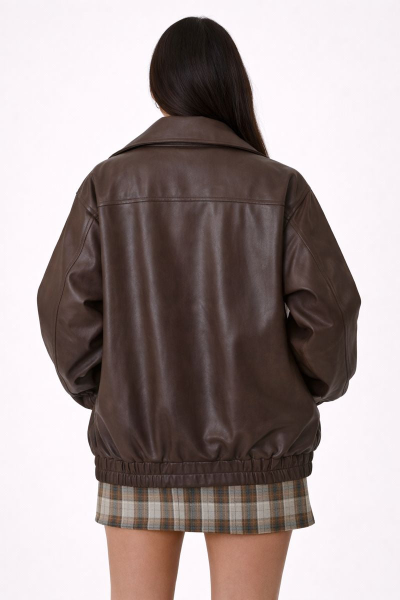 Oversized Leren Jasje voor Dames